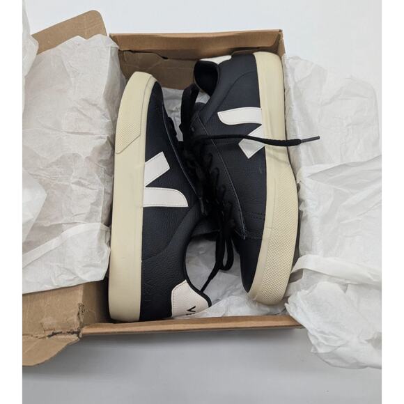 Veja Campo Black Leather EU 42.5 / US Women’s 11 – Clean Minimalist Sneaker - Picture 5 of 8